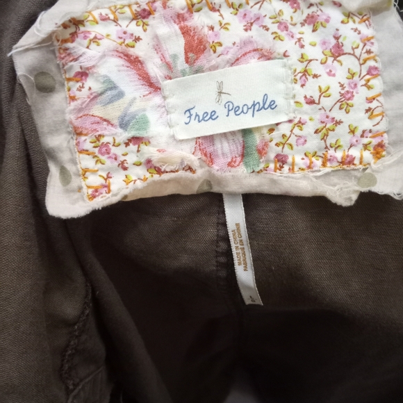 Free People Brown Vest with Floral Patch - Picture 2 of 4